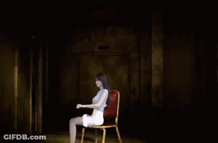 Girl Walking Out From Haunted House GIF