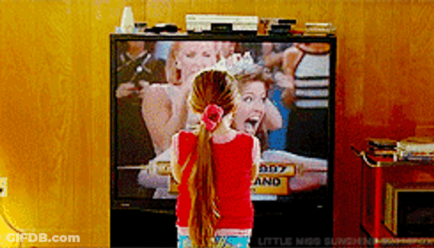 Girl Watching TV Up Close GIF