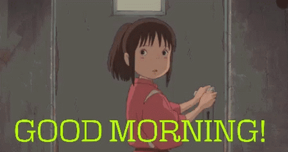 Girl Waving Good Morning Anime GIF