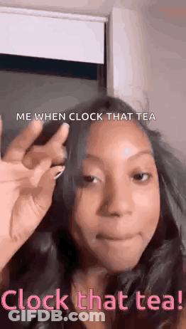 Girl Waving With Me When Clock That Tea Caption GIF