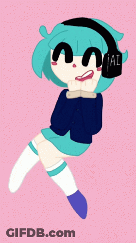 Girl Wearing AI Headphones GIF