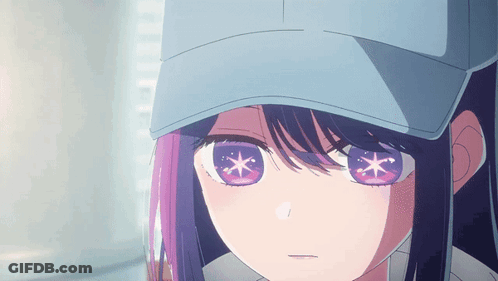 Girl Wearing Baseball Cap With Purple Eyes GIF