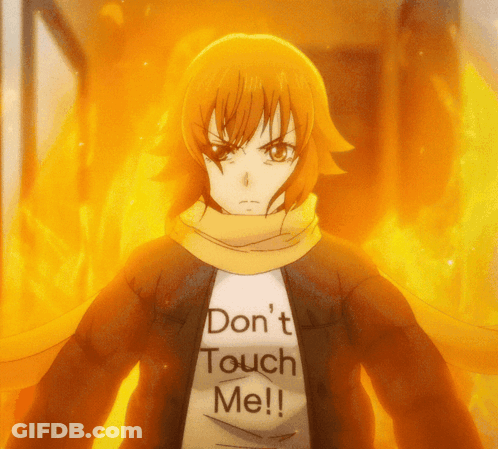 Girl Wearing Don't Touch Me T-Shirt GIF