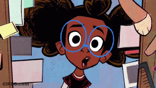 Girl Wearing Glasses And Combing Hair GIF