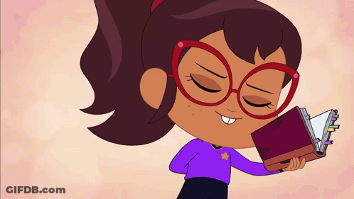 Girl Wearing Glasses Holding Book GIF
