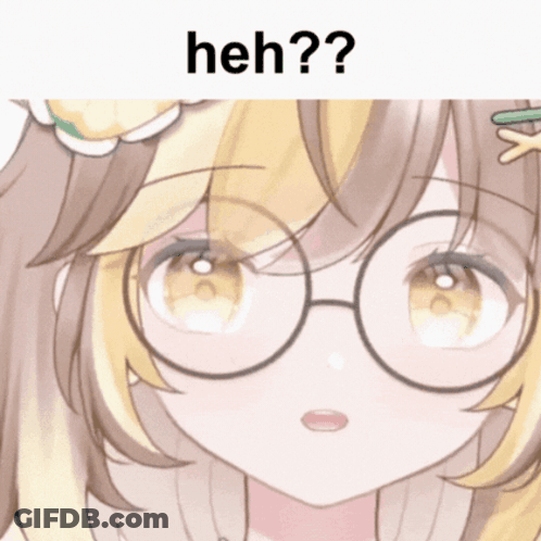 Girl Wearing Glasses With Heh GIF