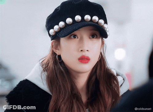 Girl Wearing Hat With Pearls GIF