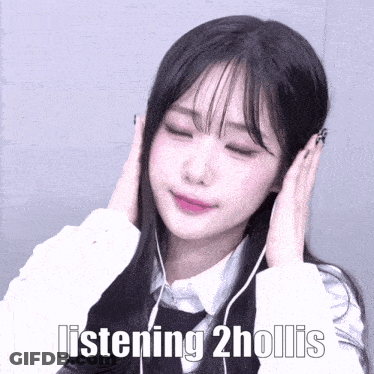 Girl Wearing Headphones Listening 2 Hollis GIF