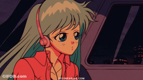 Girl Wearing Headphones With Kevinfaris.com GIF