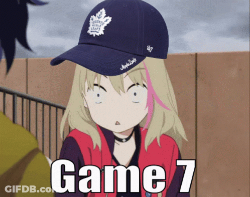 Girl Wearing Maple Leafs Hat Says Game 7 GIF