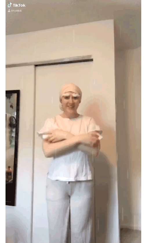 Girl Wearing Mr Clean Costume GIF