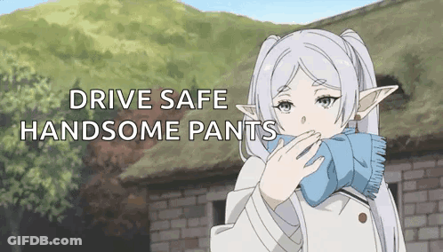 Girl Wearing Scarf With Drive Safe Handsome Pants GIF