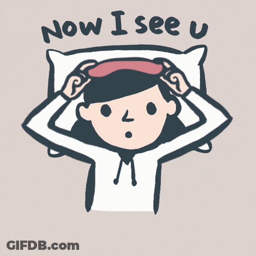 Girl Wearing Sleep Mask Now I See U GIF