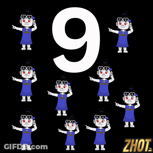 Girl Wearing Sunglasses And Number 9 GIF