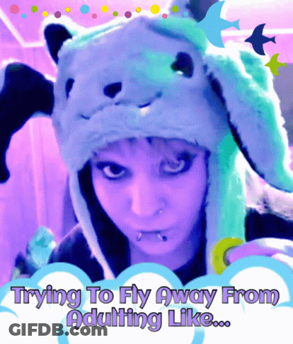 Girl Wearing Trying To Fly Away Hat GIF