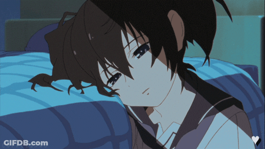Girl Weeping In Bed Anime Cry GIF
