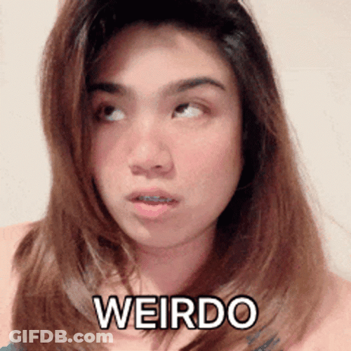 Girl Weirdo Face GIF