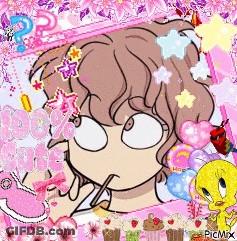 Girl With 100% Cute GIF