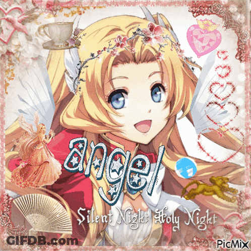 Girl With Angel Word GIF