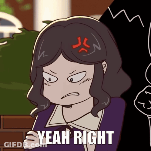 Girl With Angry Face Saying Yeah Right GIF