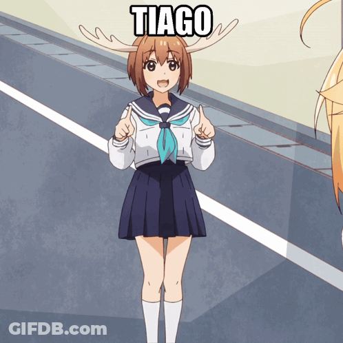 Girl With Antlers Giving Thumbs Up Tiago GIF