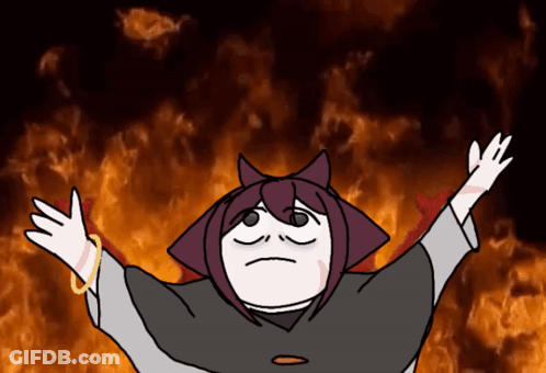 Girl With Arms Outstretched In Front Of Fire GIF