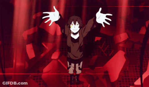 Girl With Arms Outstretched On Red Background GIF
