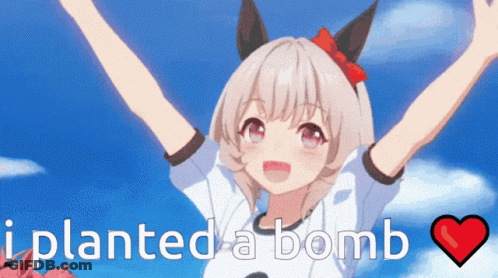 Girl With Arms Outstretched Planted A Bomb GIF