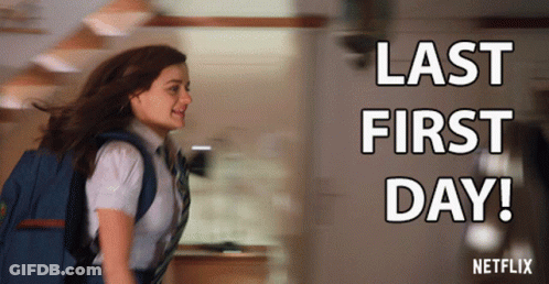 Girl With Backpack Running Last First Day Netflix GIF