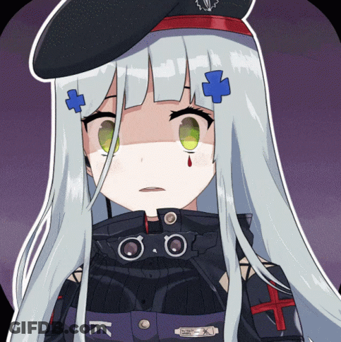 Girl With Badge Saying K GIF