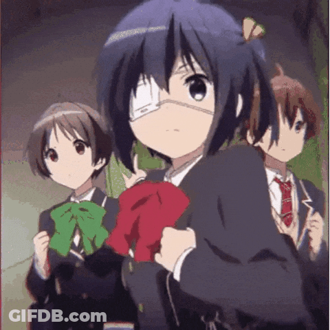 Girl With Bandage On Eye Beside Two Girls GIF