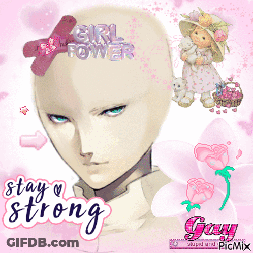 Girl With Bandage Saying Girl Power GIF