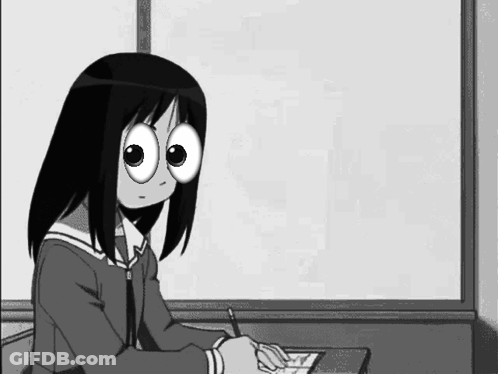 Girl With Big Eyes Writing GIF