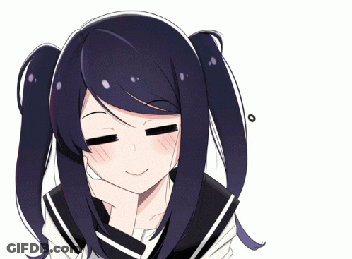 Girl With Black Hair And Pigtails GIF