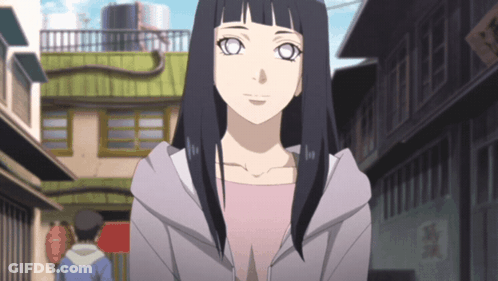 Girl With Black Hair And White Eyes In Narrow Street GIF
