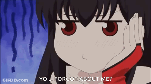Girl With Black Hair Red Eyes Says Yo Forgot About Me GIF