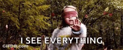 Girl With Blindfold Saying I See Everything GIF