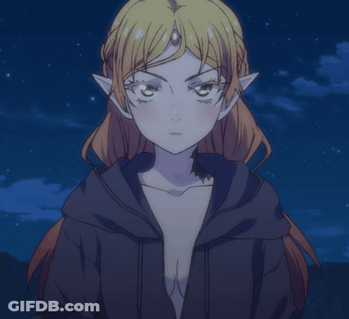Girl With Blonde Hair And Ears In Black Jacket GIF