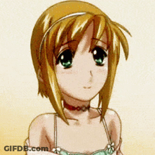 Girl With Blonde Hair And Green Eyes Wearing Choker GIF