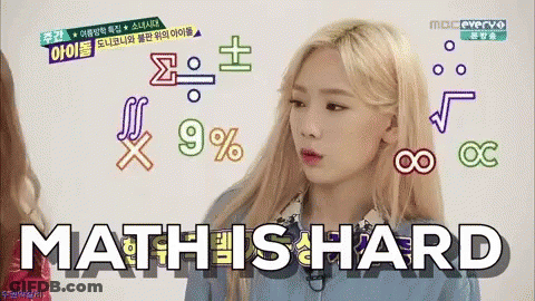 Girl With Blonde Hair And Math Is Hard Sign GIF