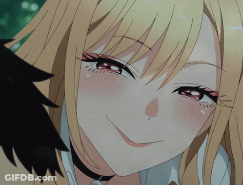 Girl With Blonde Hair And Red Eyes GIF