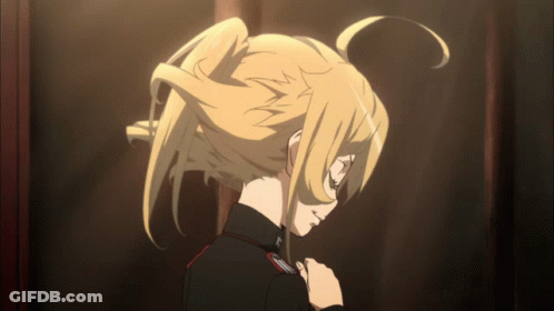 Girl With Blonde Hair In Black Shirt GIF