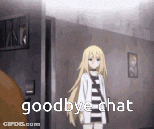 Girl With Blonde Hair In Dark Room Saying Goodbye Chat GIF