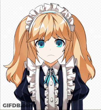 Girl With Blonde Hair In Maid Outfit GIF