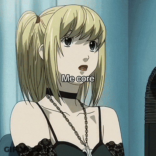 Girl With Blonde Hair Saying Me Core GIF