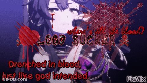 Girl With Blood Coming Out Of Mouth Drowned In Blood Just Like God Intended GIF