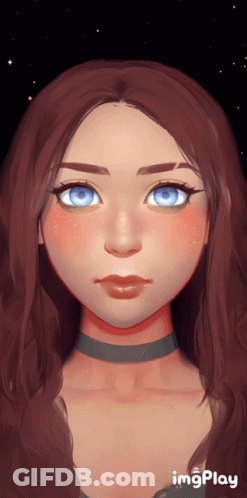 Girl With Blue Eyes And Choker Saying Imgplay GIF