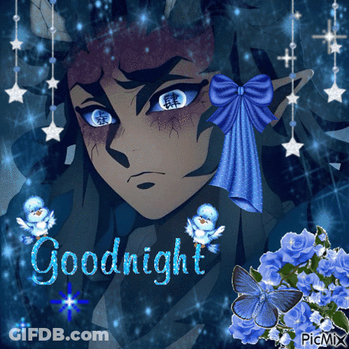 Girl With Blue Eyes Saying Goodnight GIF