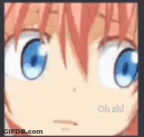Girl With Blue Eyes Saying Oh Shi GIF