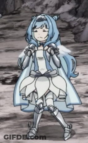 Girl With Blue Hair And Armor GIF